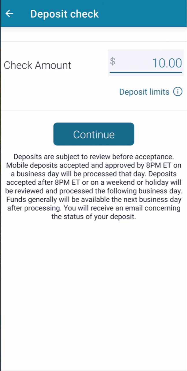 Mobile Deposit: Screenshot 5
